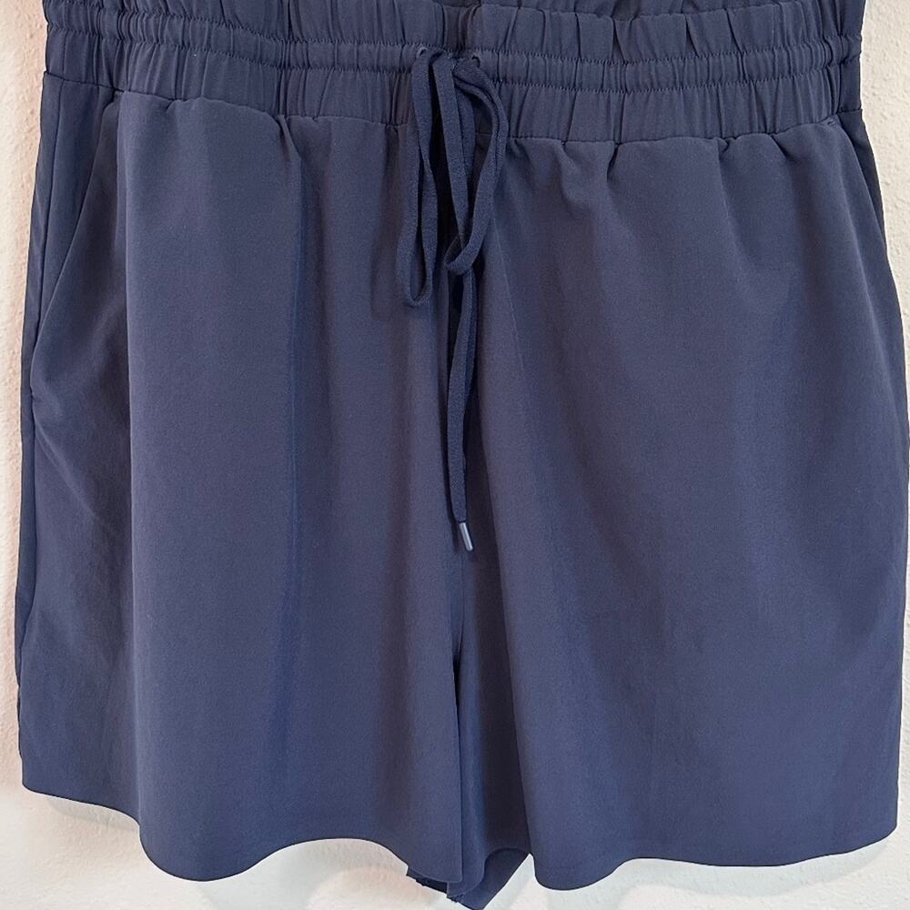Athleta Avenue Short Sleeve Romper, Navy Blue, Size Medium - Picture 8 of 9